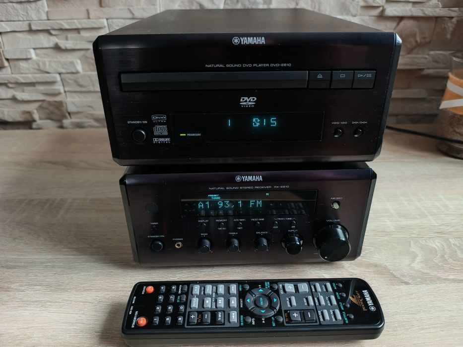 Yamaha pianocraft RX-810,DVD -E810 z pilotem.Ładny stan.Sprawna.l