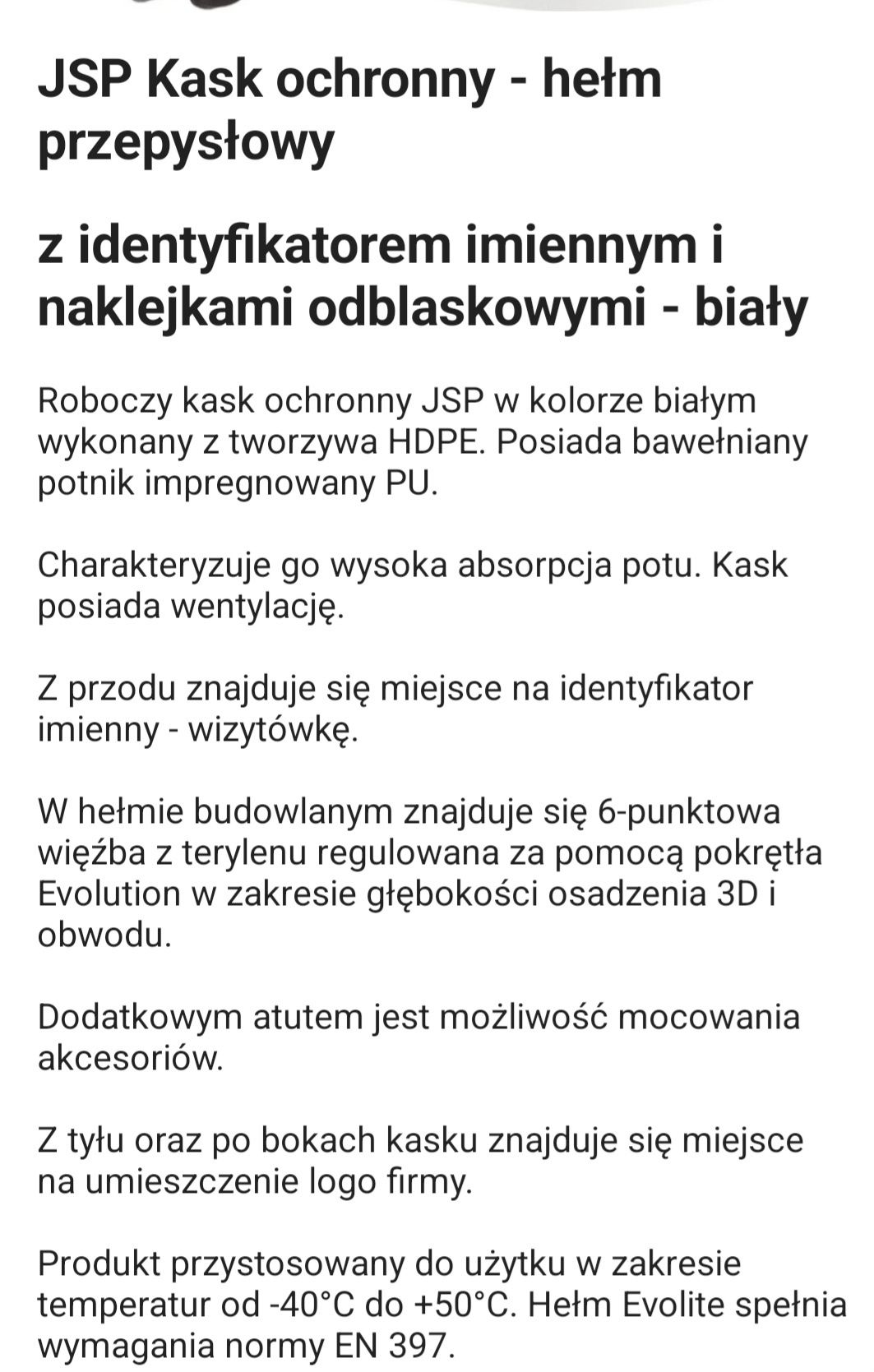 Stary hełm kask JSP biały