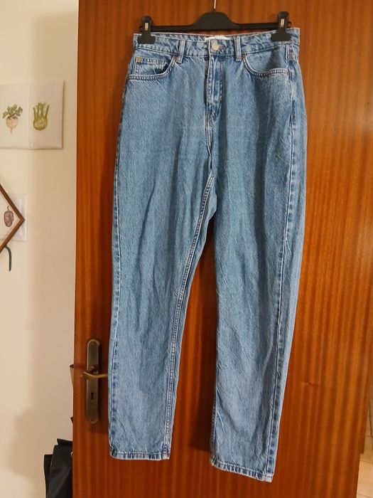 Calça de ganga cintura subida