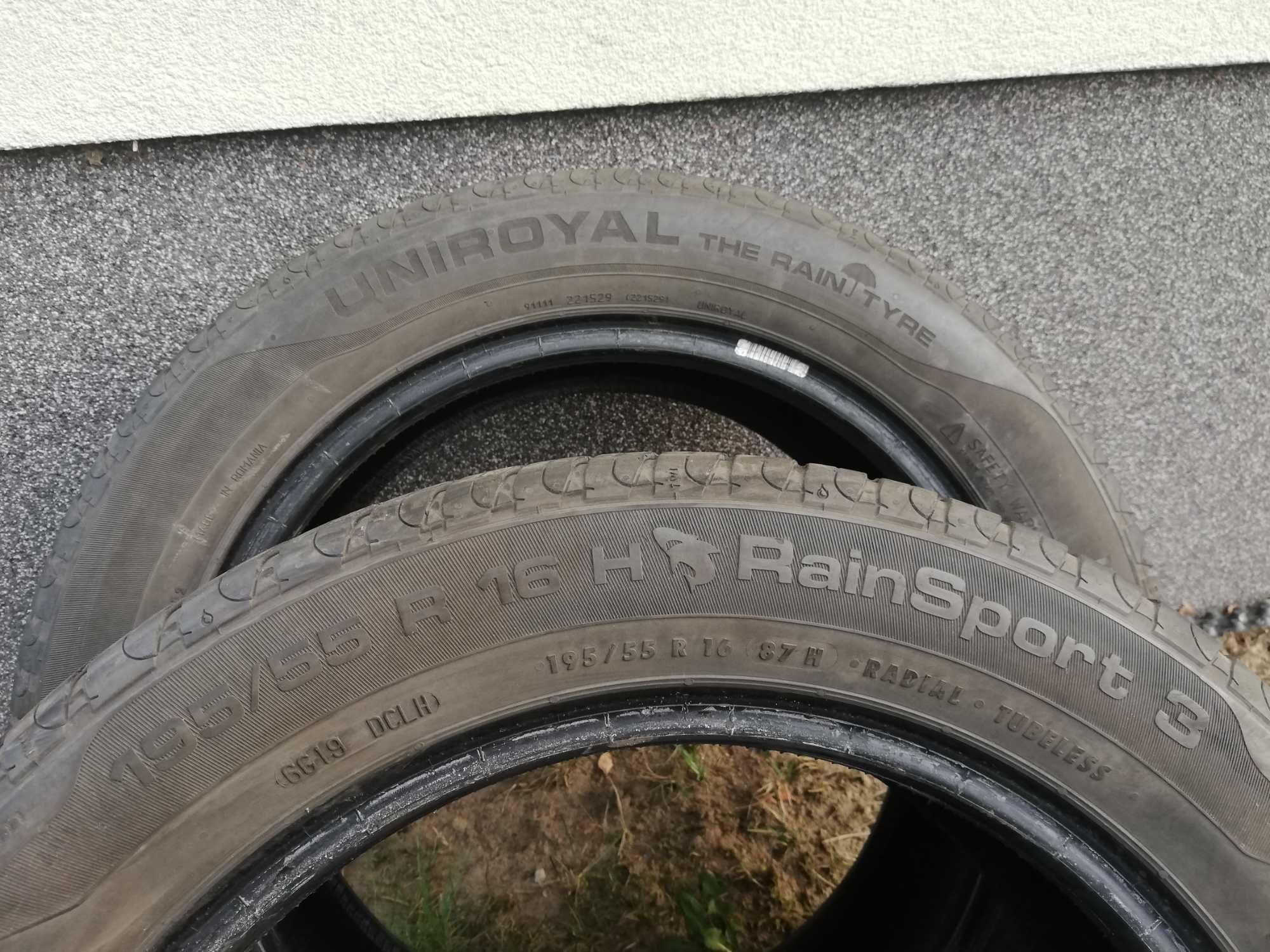 2 opony letnie Uniroyal 195/55R16.