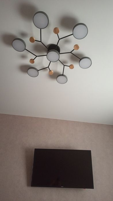 Люстра лед світильник білий сірий стельовий 93 см 60Ватт до 20 м²