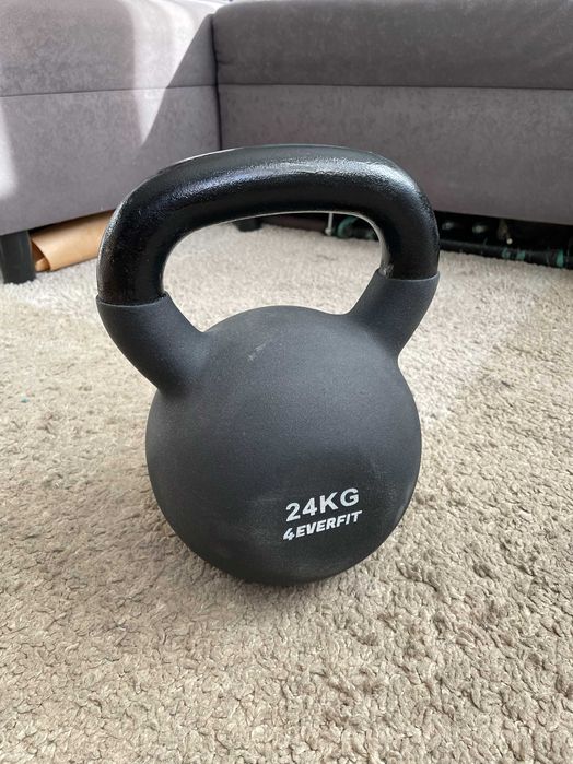 Kettlebell 24 kg żeliwny w gumie (girya/giria/odważnik kulowy)