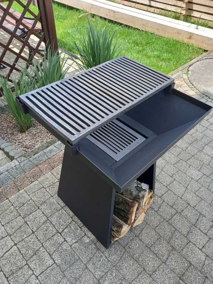 Palenisko ogrodowe wysokie z rusztem żeliwnym - grill