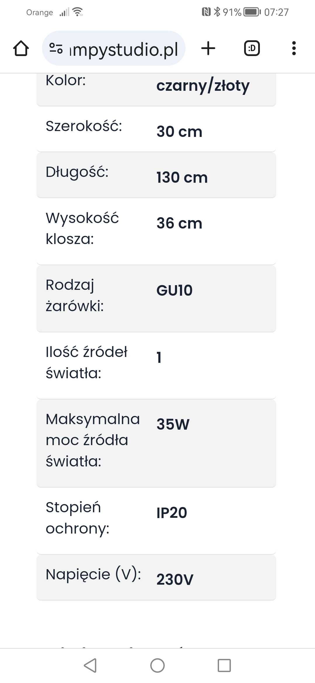 Nowodworski Gstar lampa wisząca, czarna złota, jak nowa