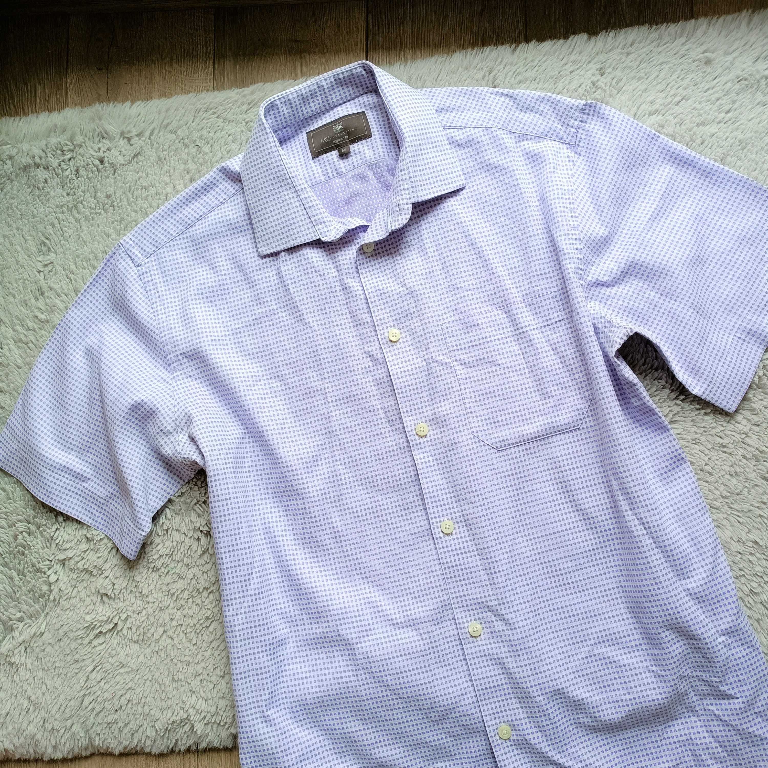 Elegancka koszula w liliowy wzorek M