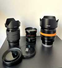 PACK 3 Lentes FE Viltrox 85 1.8 + Rokinon 18 2.8 + Sony 28-70