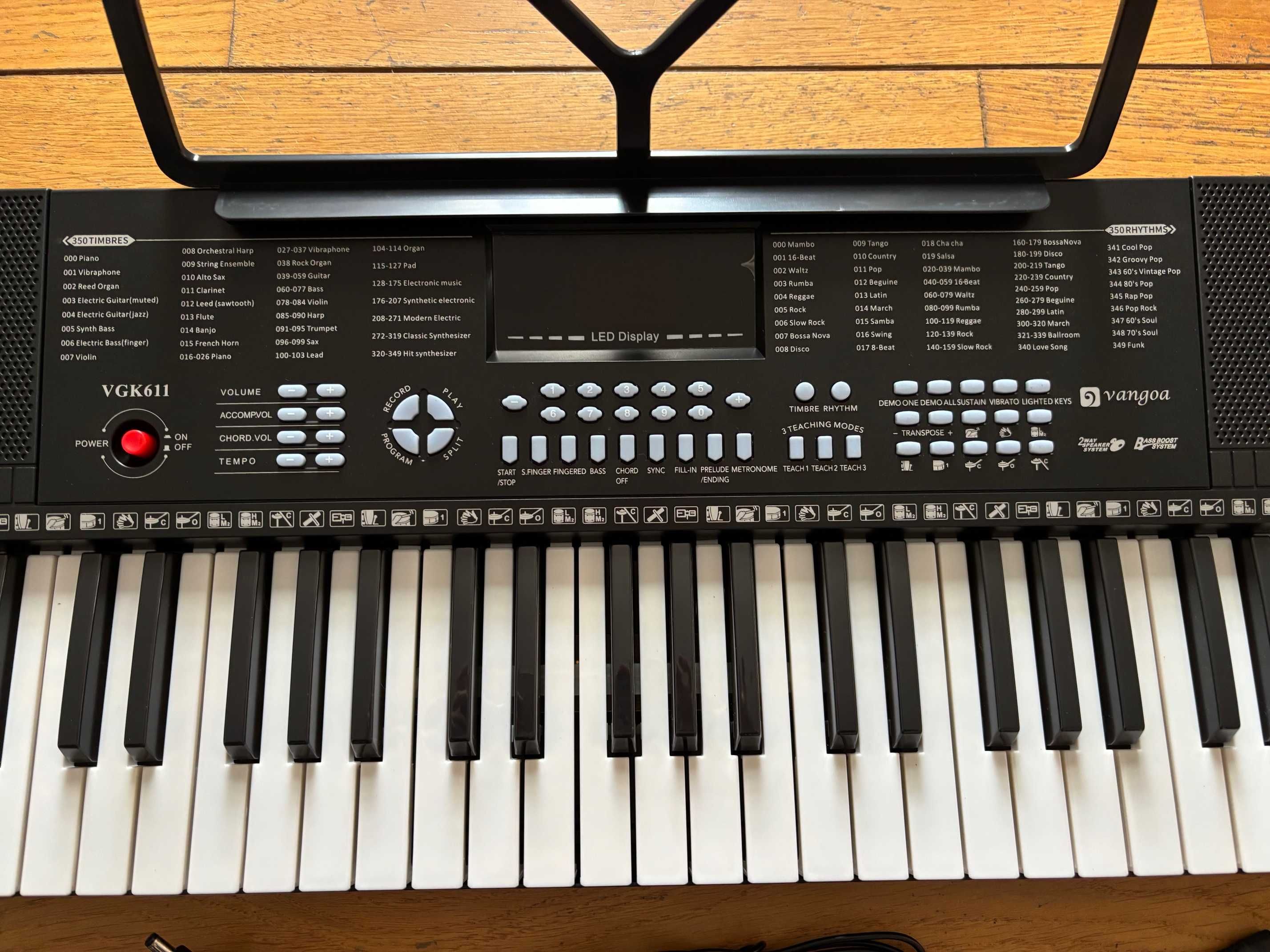 Vangoa VGK611 pianino klawiatura czarna-61 mini przycisków