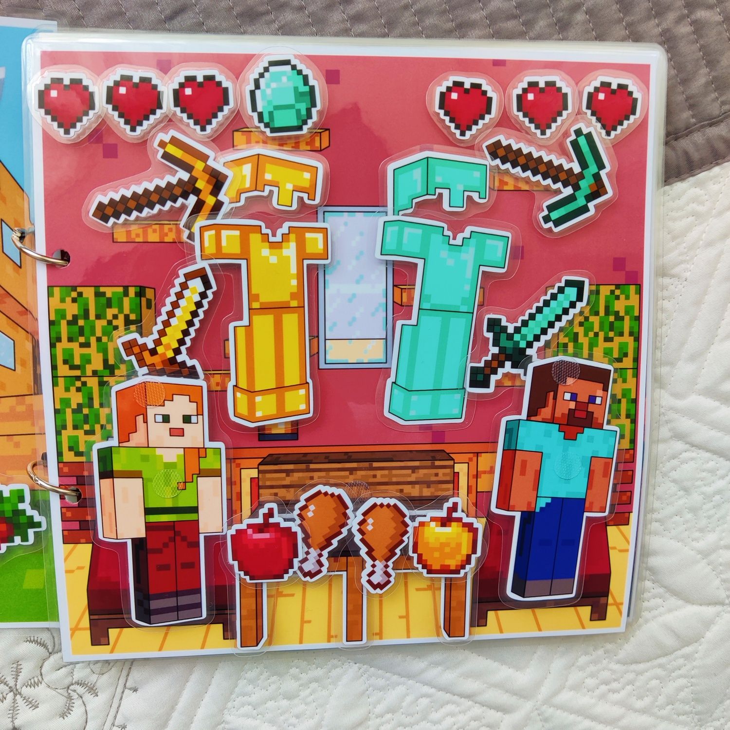 Майнкрафт гра на липучках Minecraft альбом книжка