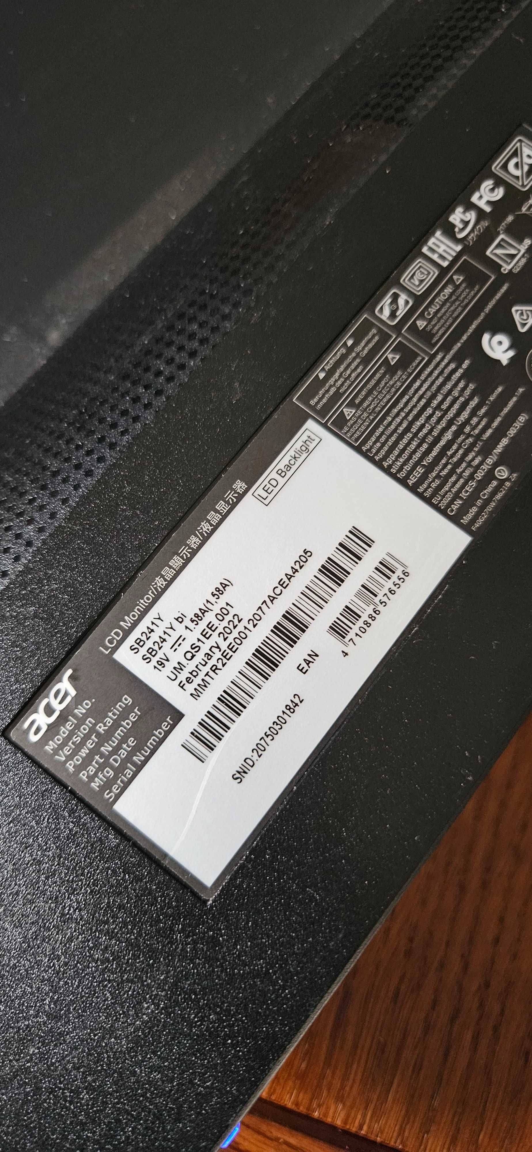 Monitor Acer 23,8" SB241Ybi