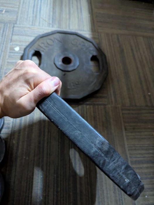 Бамперні обрезинені диски Iron Grip 2×45lb + 5 дисків по 5lb