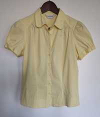 Bluzka damska krótki rękaw koszulowa żółta