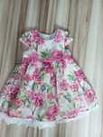 Sukienka George kwiatowa komunia podszewka 6-9m