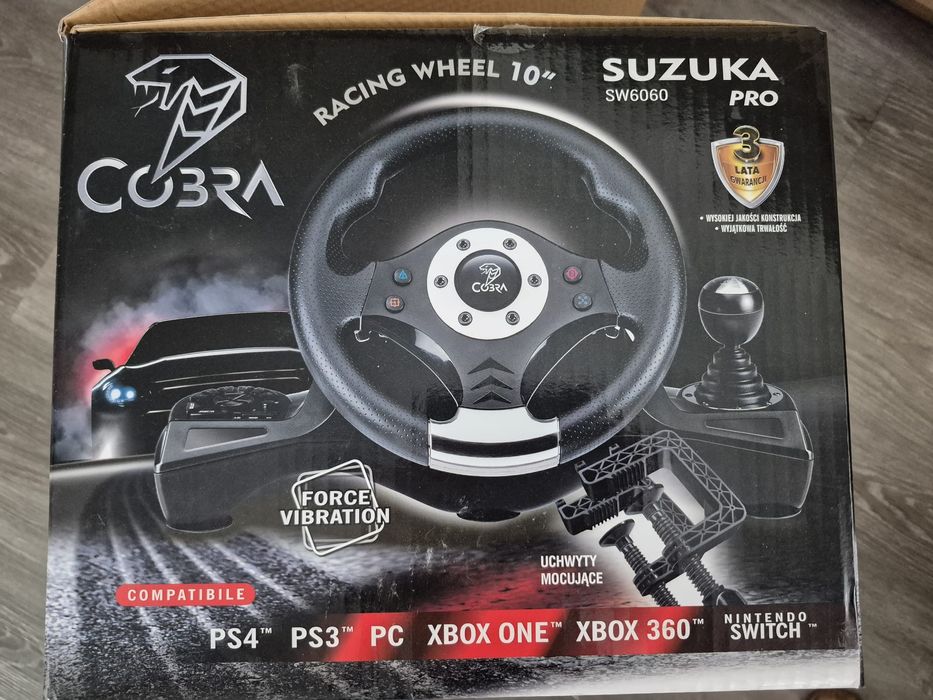 Kierownica COBRA Suzuka Pro zasilana USB, kierownica komputer