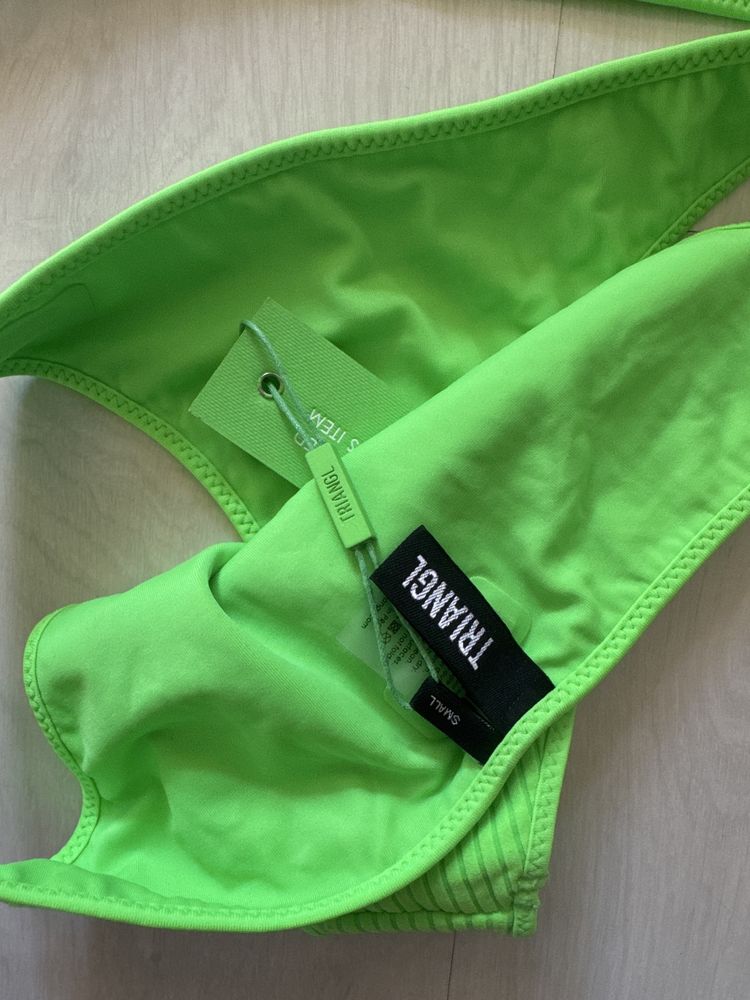 Nowe neonowe zielone bikini Triangl stój kąpielowy dwuczęściowy S