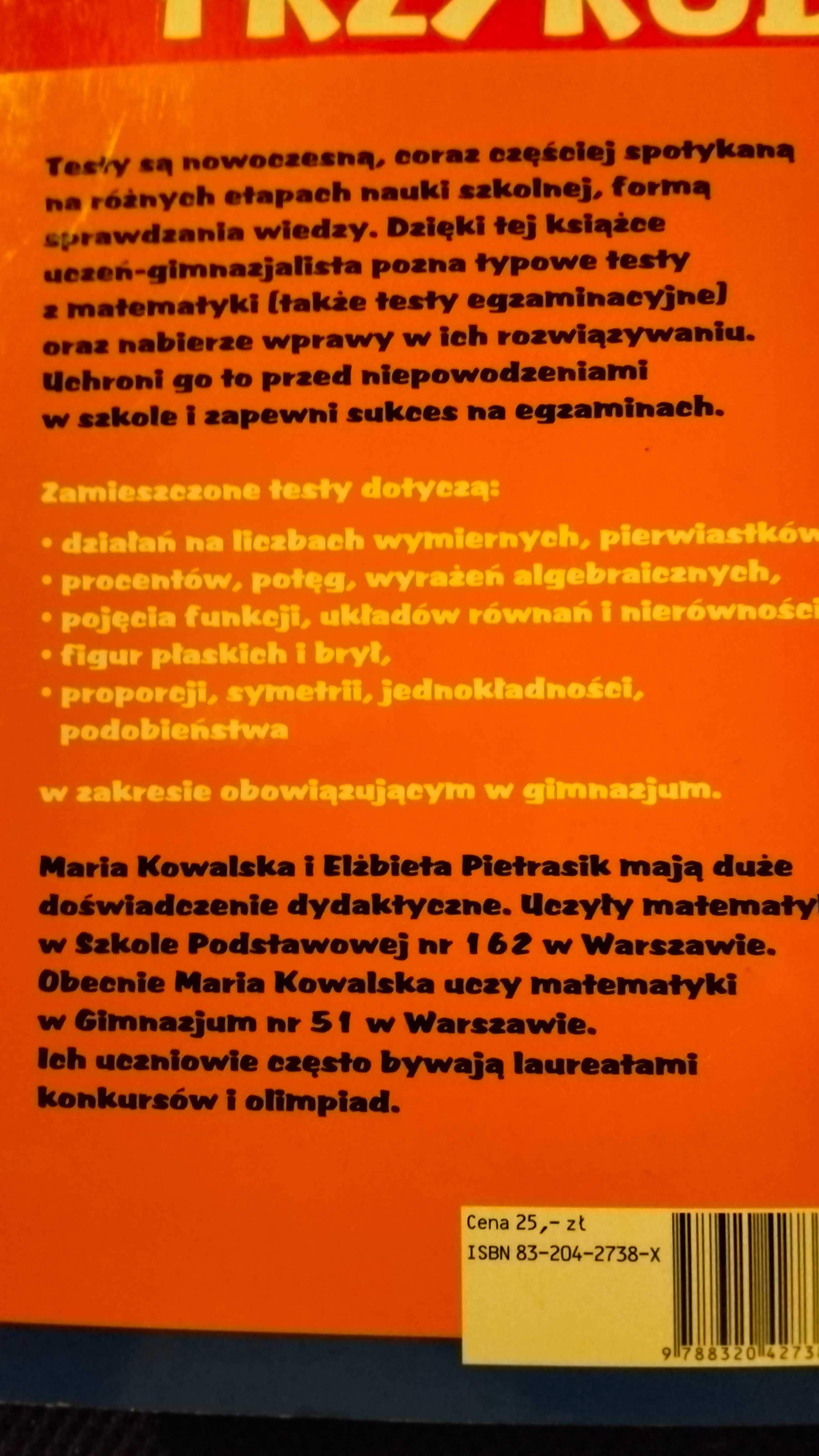 Testy z matematyki dla uczniów gimnazjum