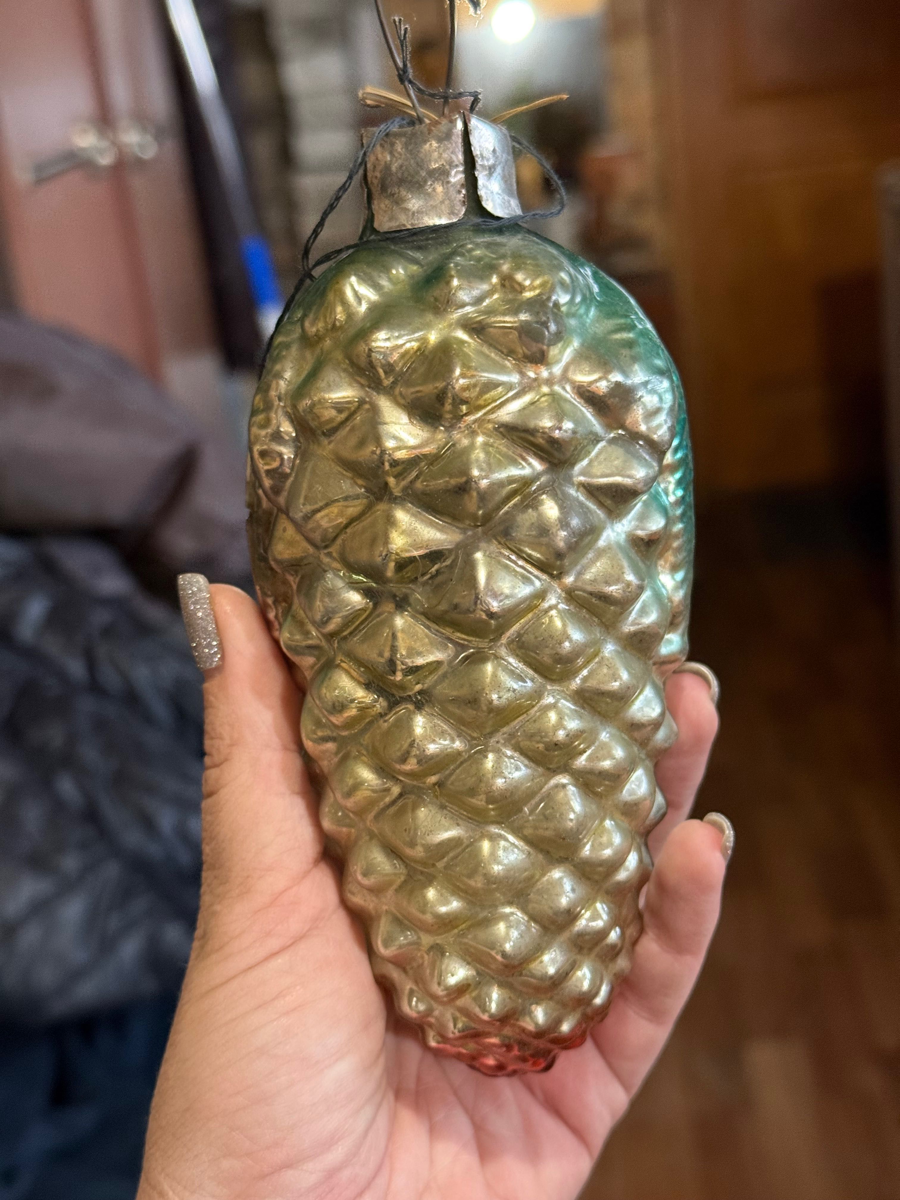Большая Новогодняя игрушка Шишка 15 см ссср