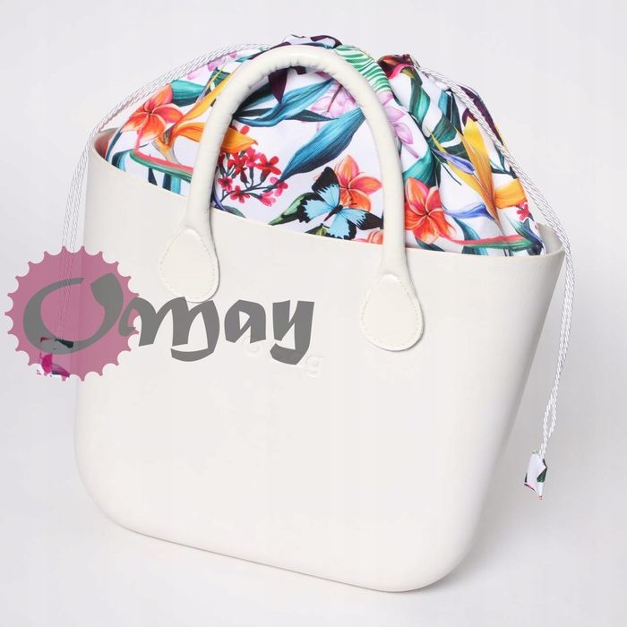 organizer OBAG MINI worek łąka kolorowa kwiaty 2 kieszenie komin OMAY
