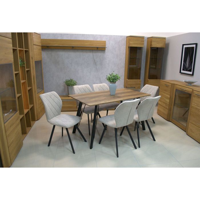 Stół z krzesłami stół +4 krzesła dębowy loft metalowe nogi