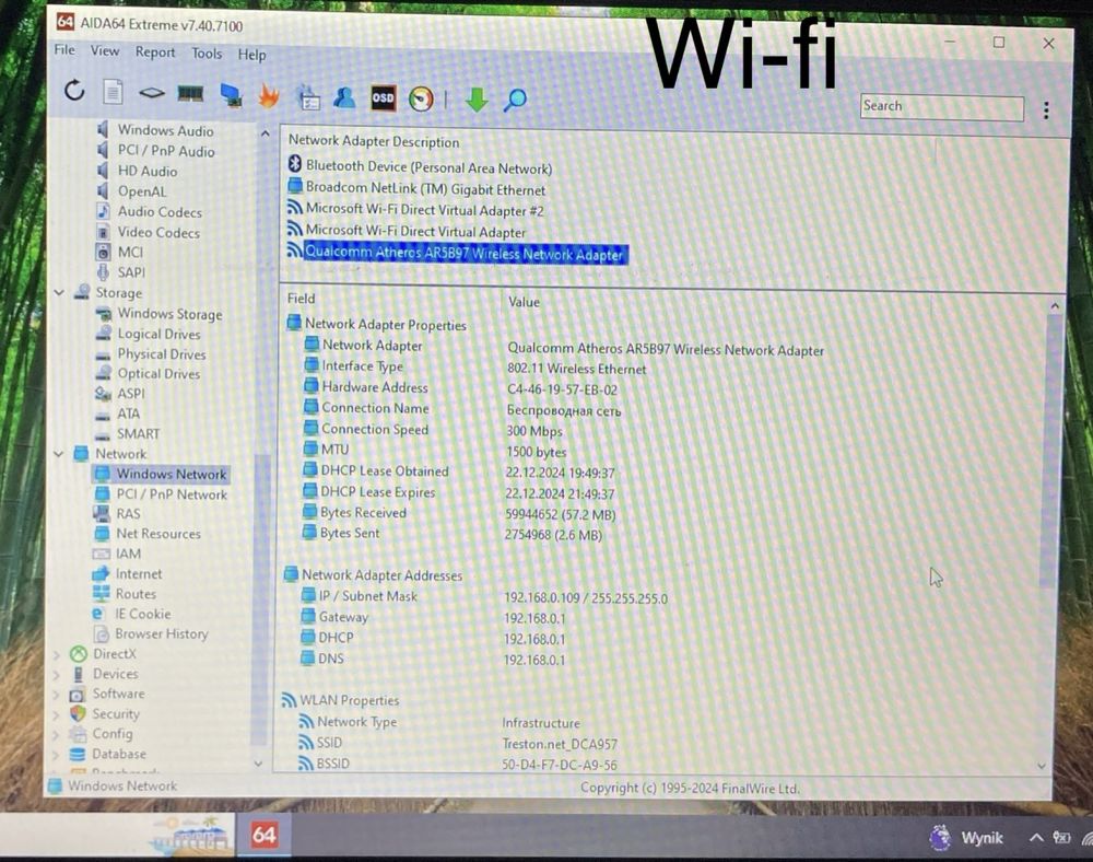 Karta moduł WIFI ATHEROS AR5B97 300Mbps 802.11 b/g/n 2.4GHz