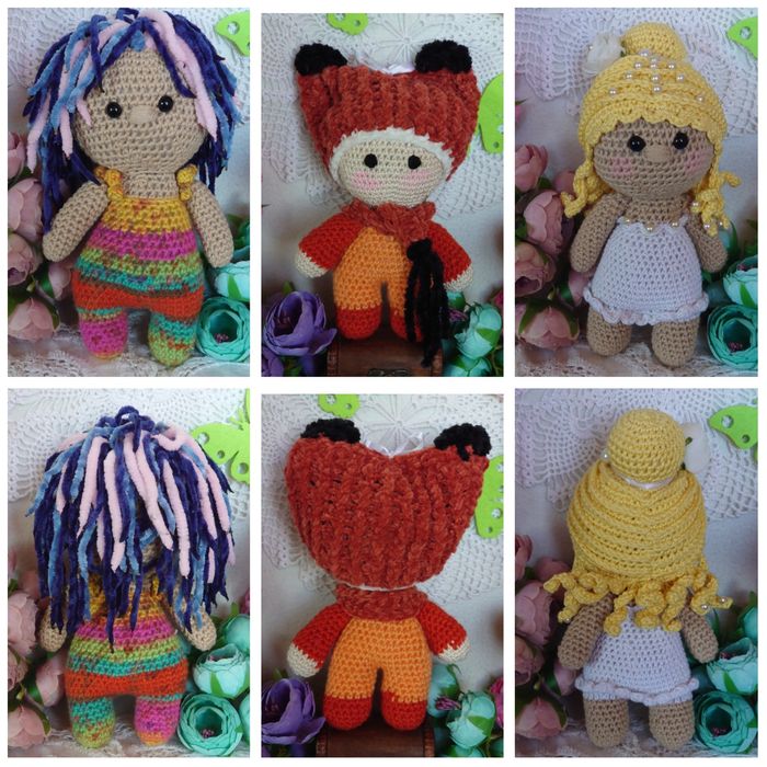 В'язані іграшки. Янгол. Лялька. Пупс. Тигр.