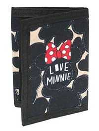 Portfel czarny dla nastolatków Minnie Love Disney (Nowy)