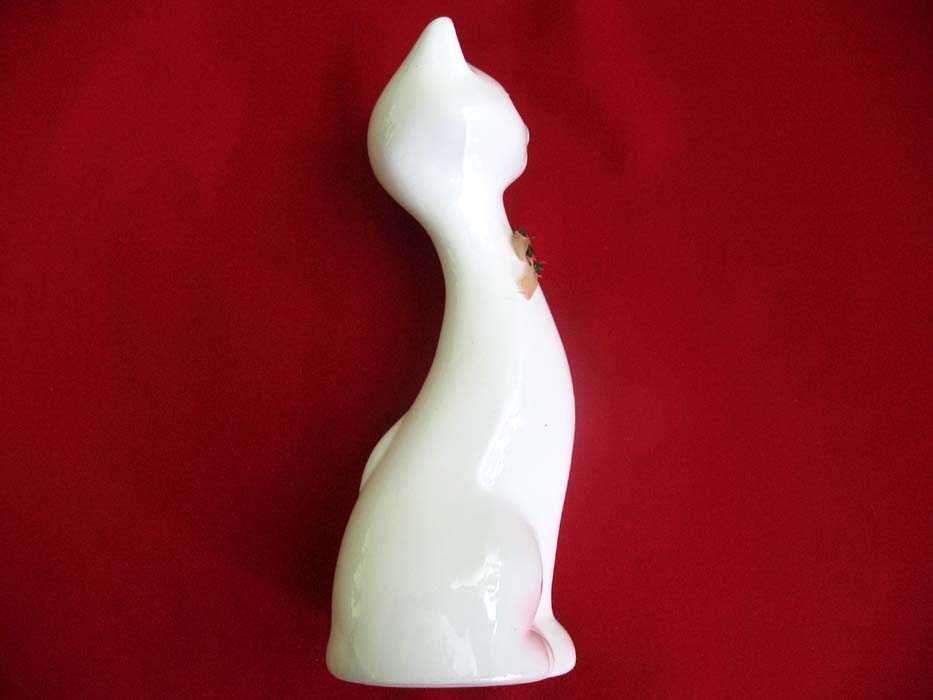 Kot - kotek w kropeczki - stara figurka porcelana - 18,5 x 7 x 5 cm