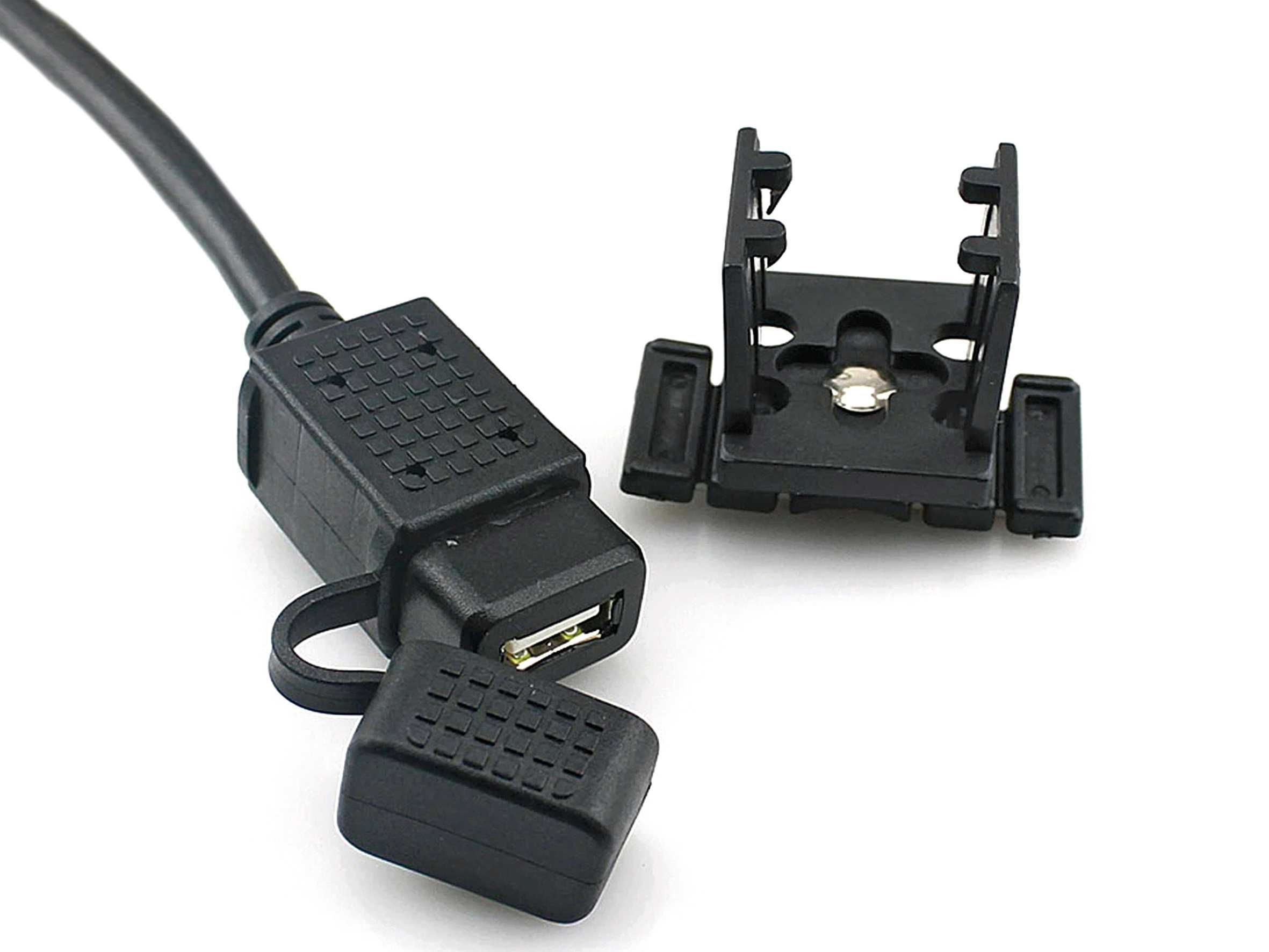 Carregador Universal 2.1A Motociclo Impermeável 1 USB com Fusível ABS