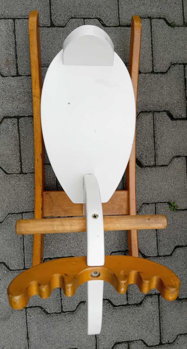 łoś ikea drewniany na biegunach bujany dla dzieci biały konik renifer