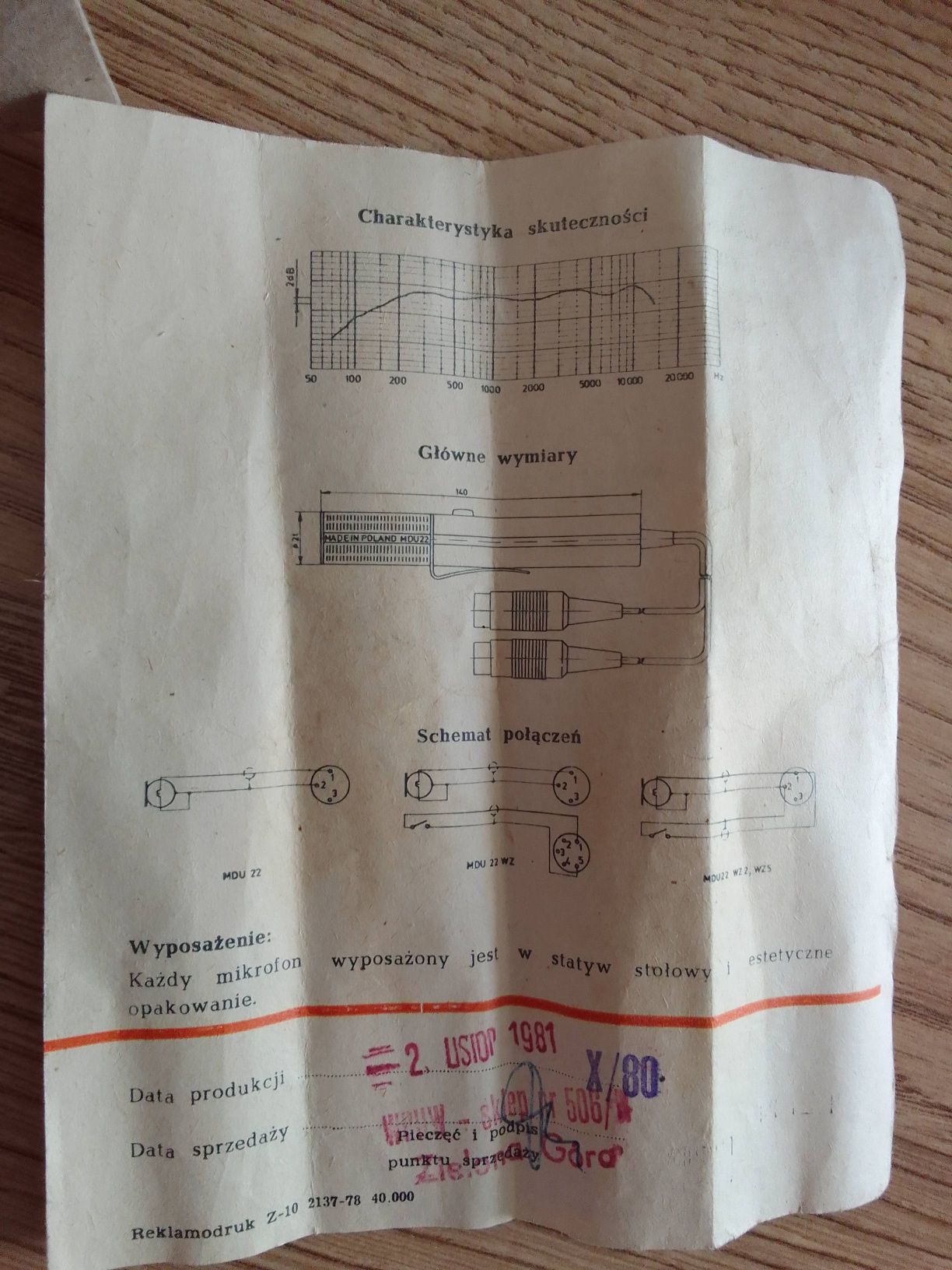 Mikrofon MDU 22 PRL UNITRA
