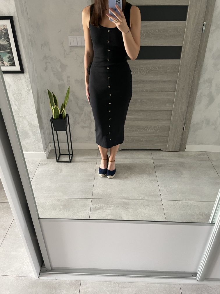 Czarna midi sukienka Missguided rozm. 34