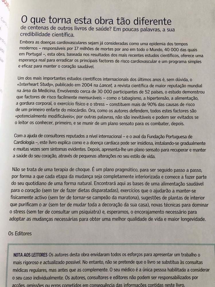 “30 minutos por dia para ter um coração saudável”