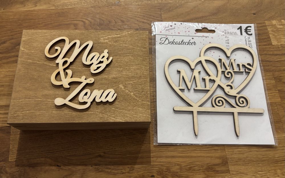 Pudełko na obrączki + topper