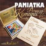 Biblia Pismo Święte Komunia Chrzest Pudełko Grawer ( ZŁOTY LAMINAT )