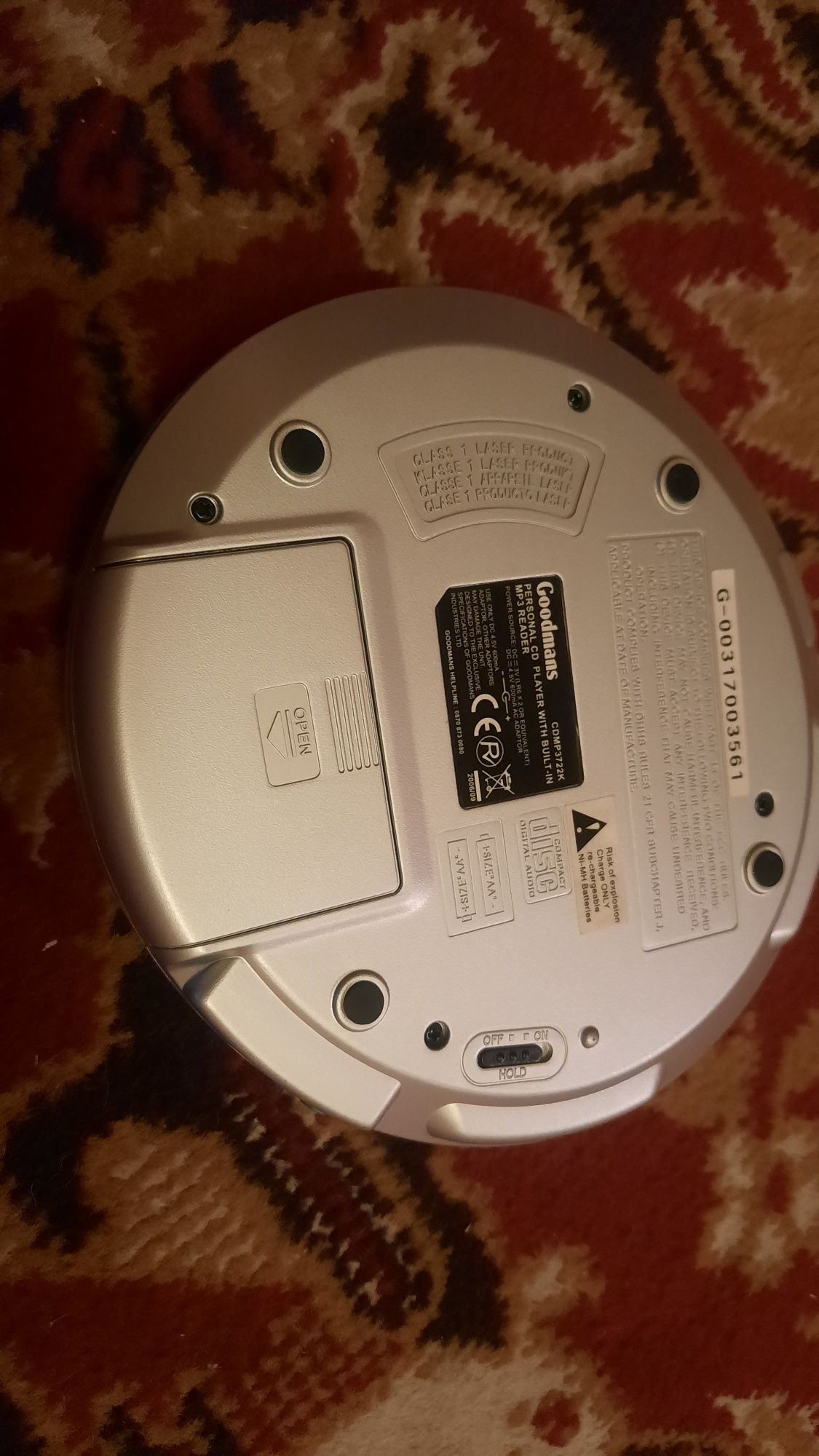 Discman cd mp3 goodmans CDMP3722K Nowy