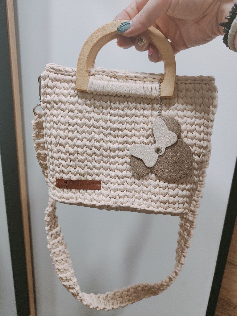 Torebka beżowa handmade