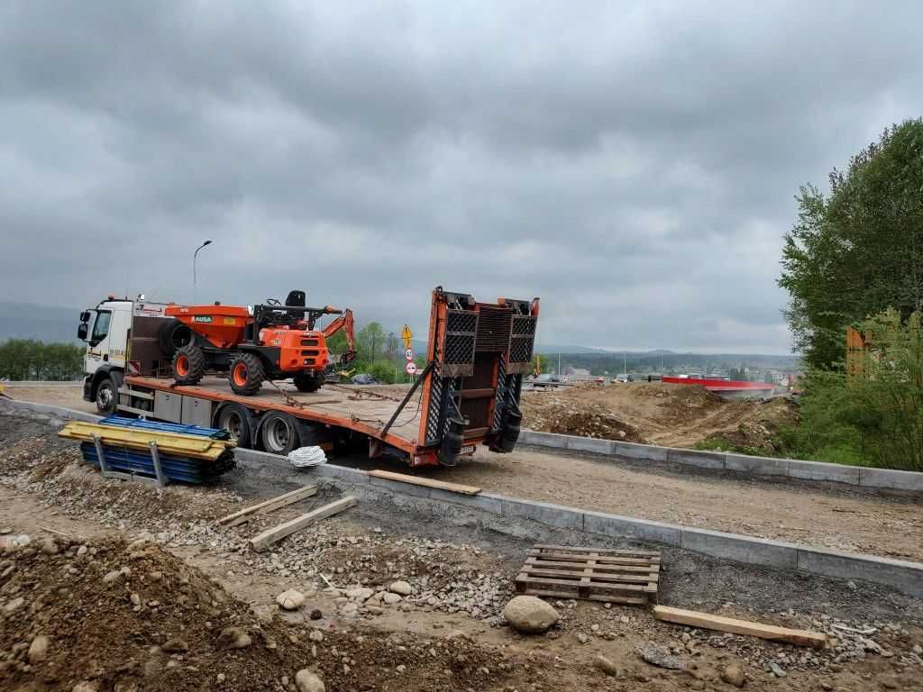 Transport maszyn, laweta niskopodwoziowa, przerzuty maszyn podczołgówa