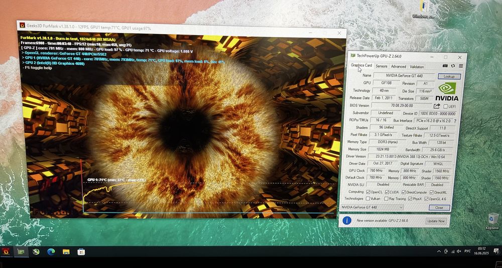 Видеокарта Palit GeForce GT 440, 1gb