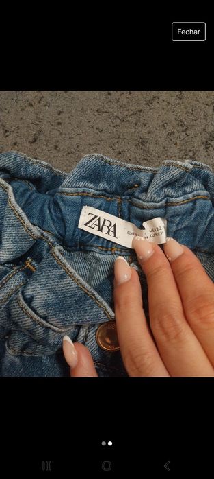 Calças de senhora mom fit da zara para senhora