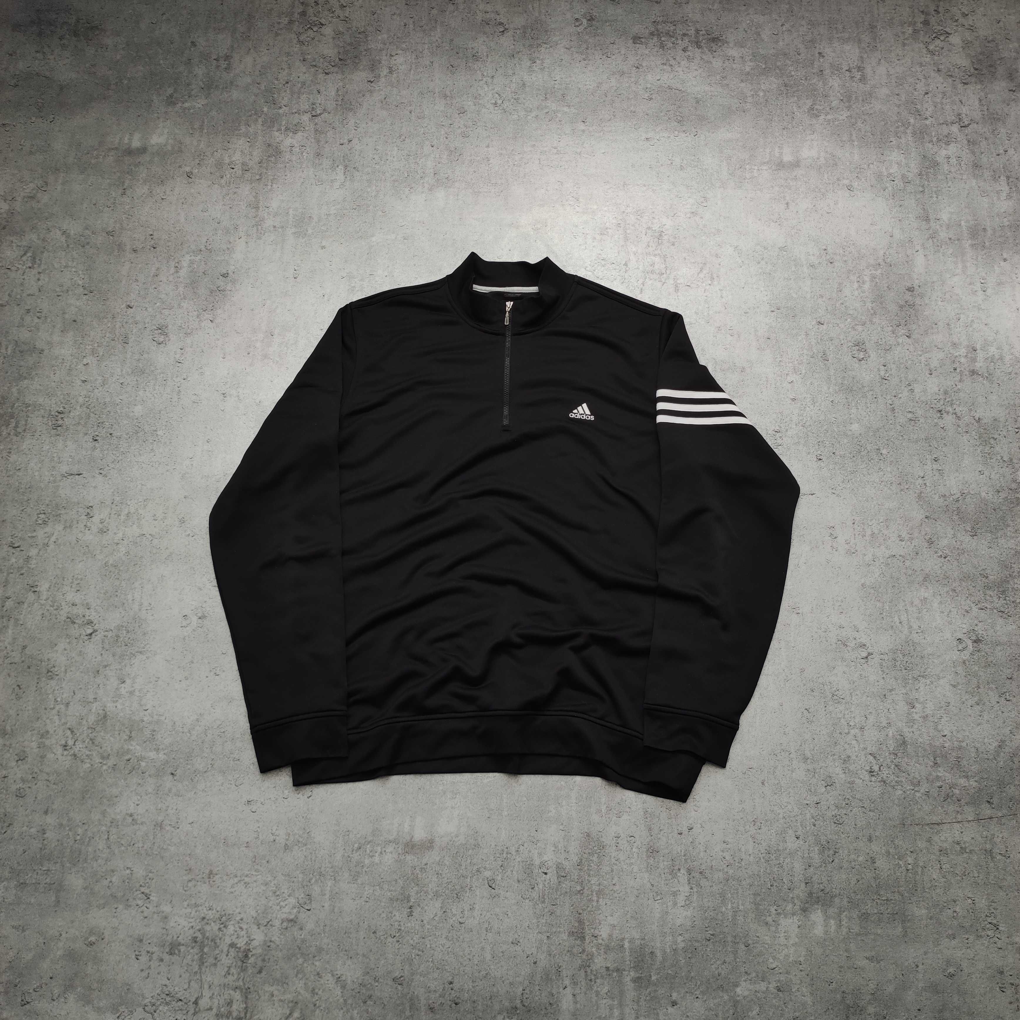 MĘSKA Bluza Sportowa czarna 3 Paski ClimaCool Suwak PREMIUM Gym Active