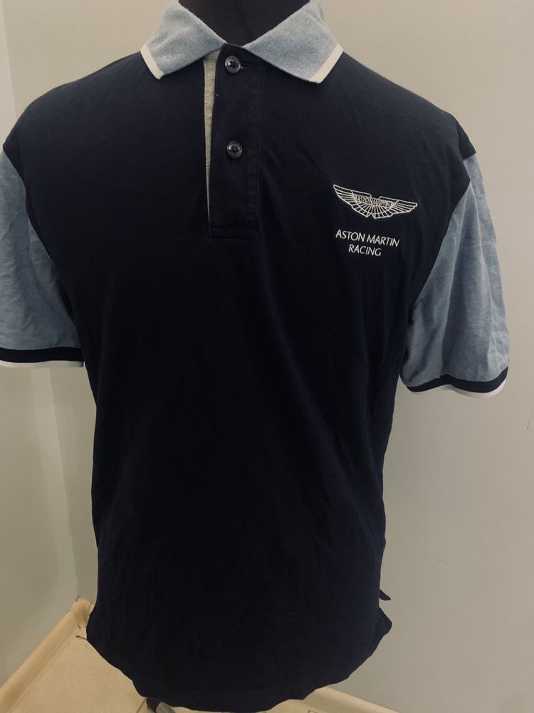 Hackett Aston Martin koszulka T-Shirt granatowa polo r. M , bawełna