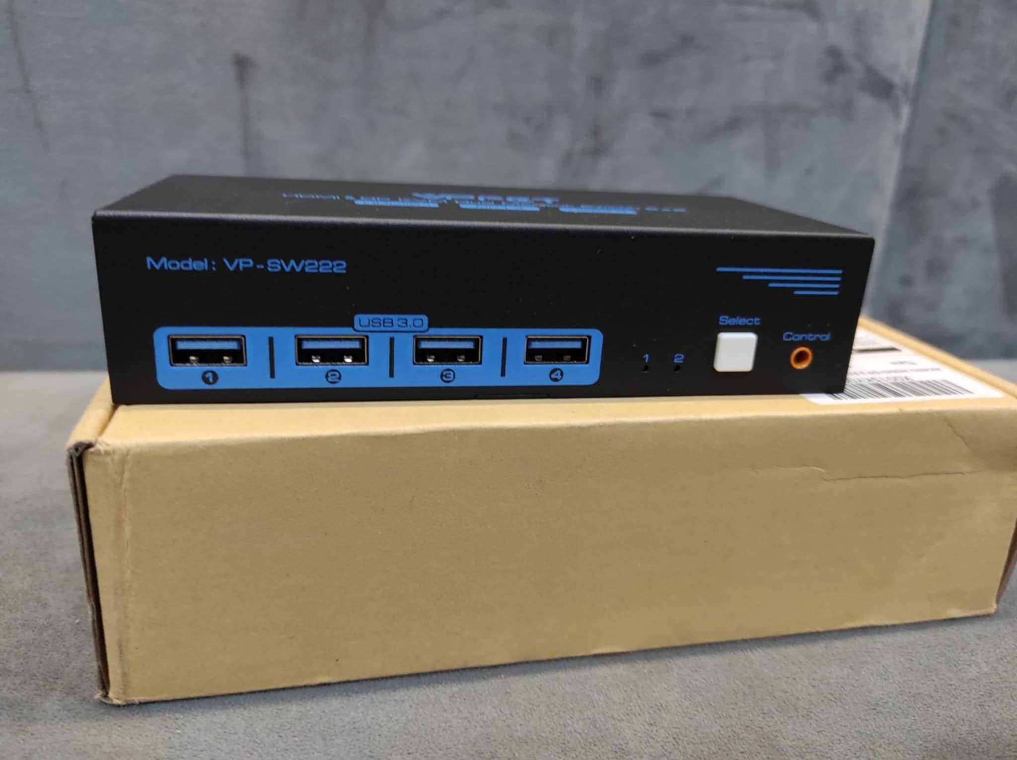 Przełącznik Switch HUP VPFET KVM HDMI dla dwóch monitorów
