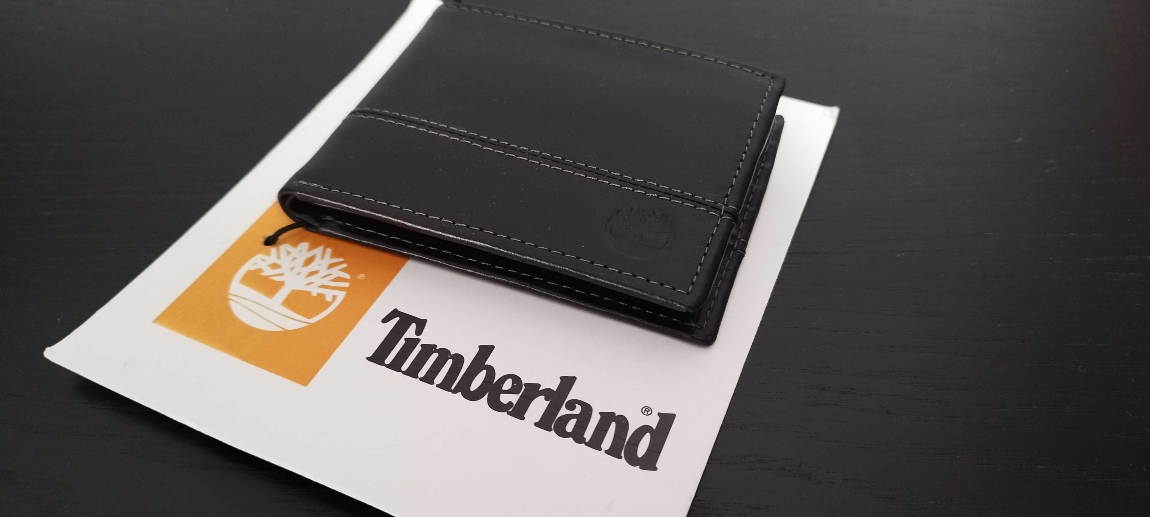 Carteira masculina Timberland em pele (novo)