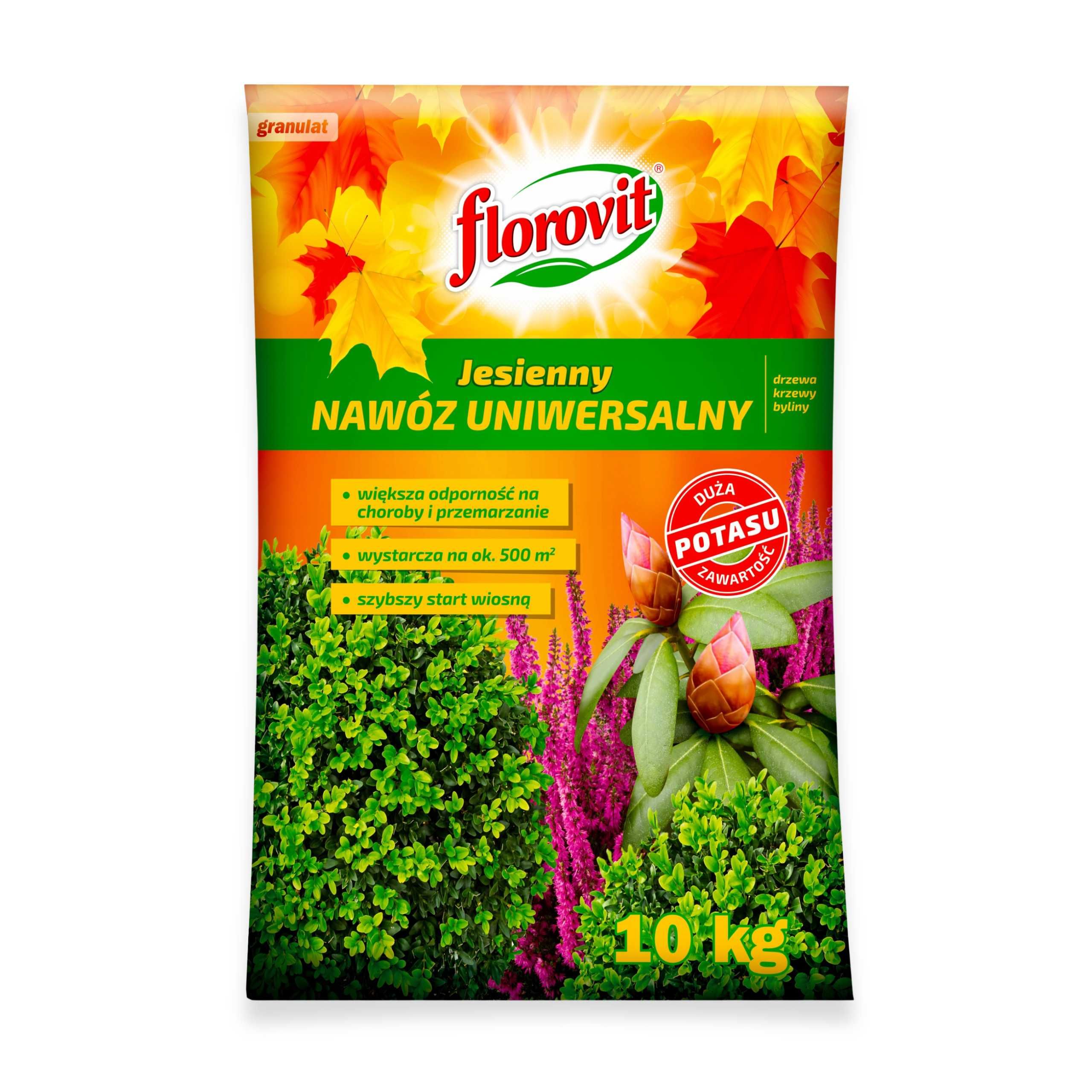 Nawóz jesienny FLOROVIT uniwersalny 10kg do drzew krzewów bylin roślin