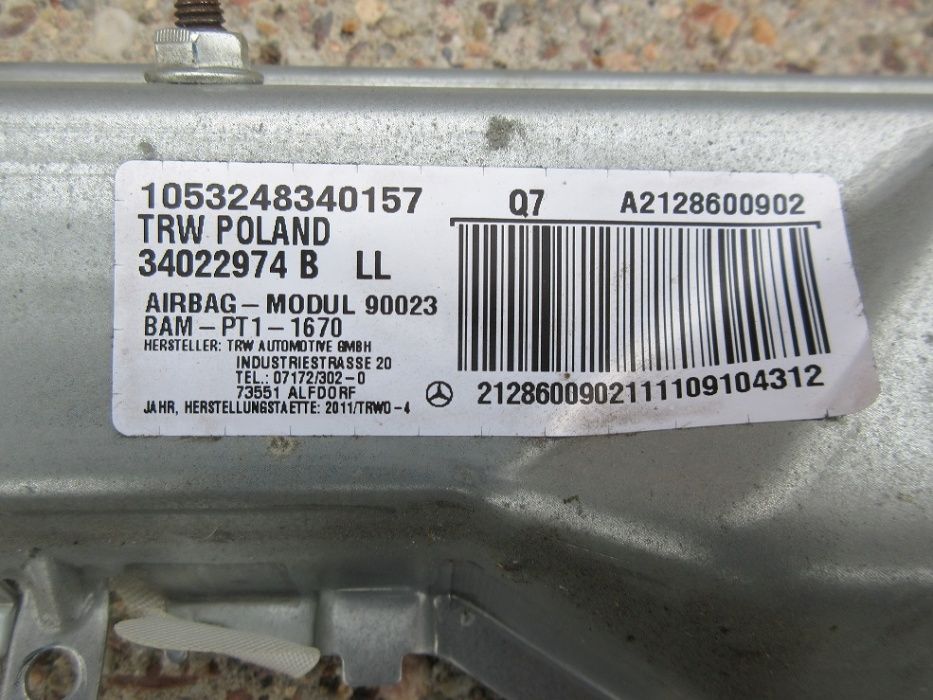 mercedes W212 poduszka kolanowa