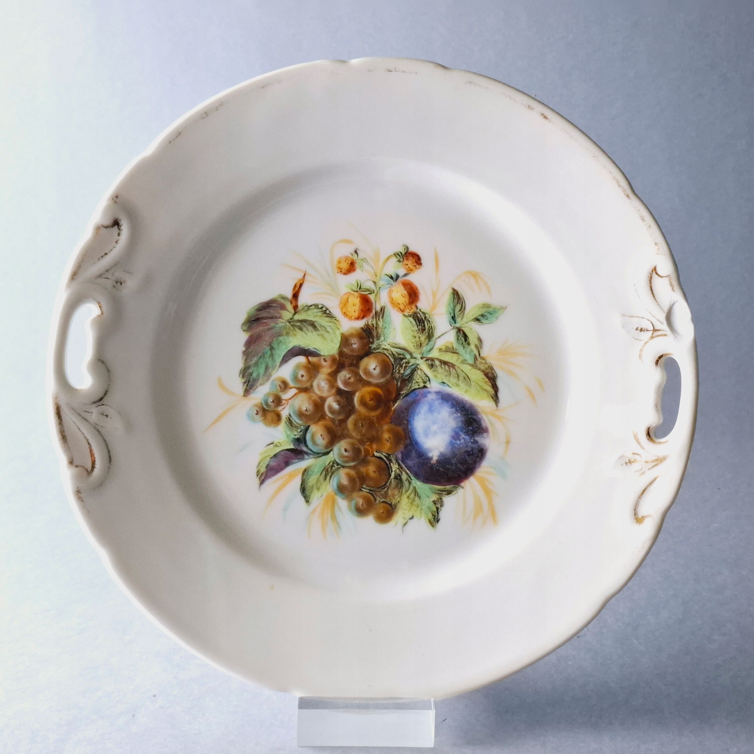 xix wiek malowana patera porcelanowa bpm buckaer owoce