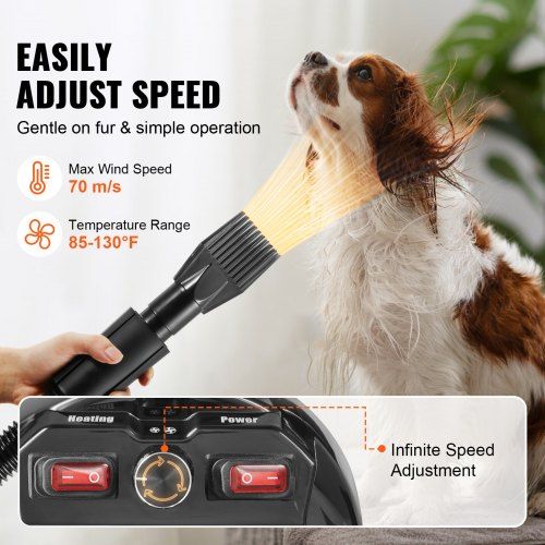 Secador de cabelo para cães 2000 W Secador para cães 70 m / s