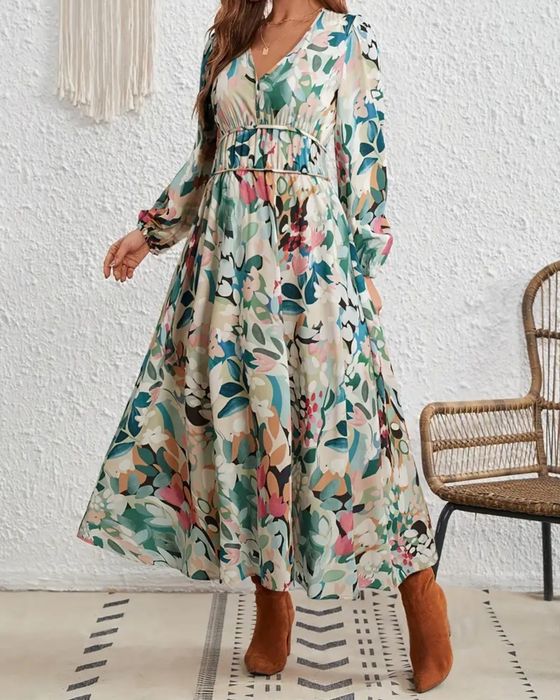 Piekna elegancka długa maxi sukienka idealna na wesele imprezy firmowe