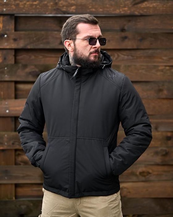 Зимова чоловіча куртка чорна/мужская куртка на зиму чёрная