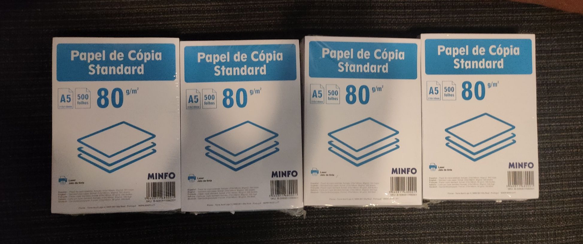 Papel cópia A5 Standart 80gr (preço pelas 4 resmas)