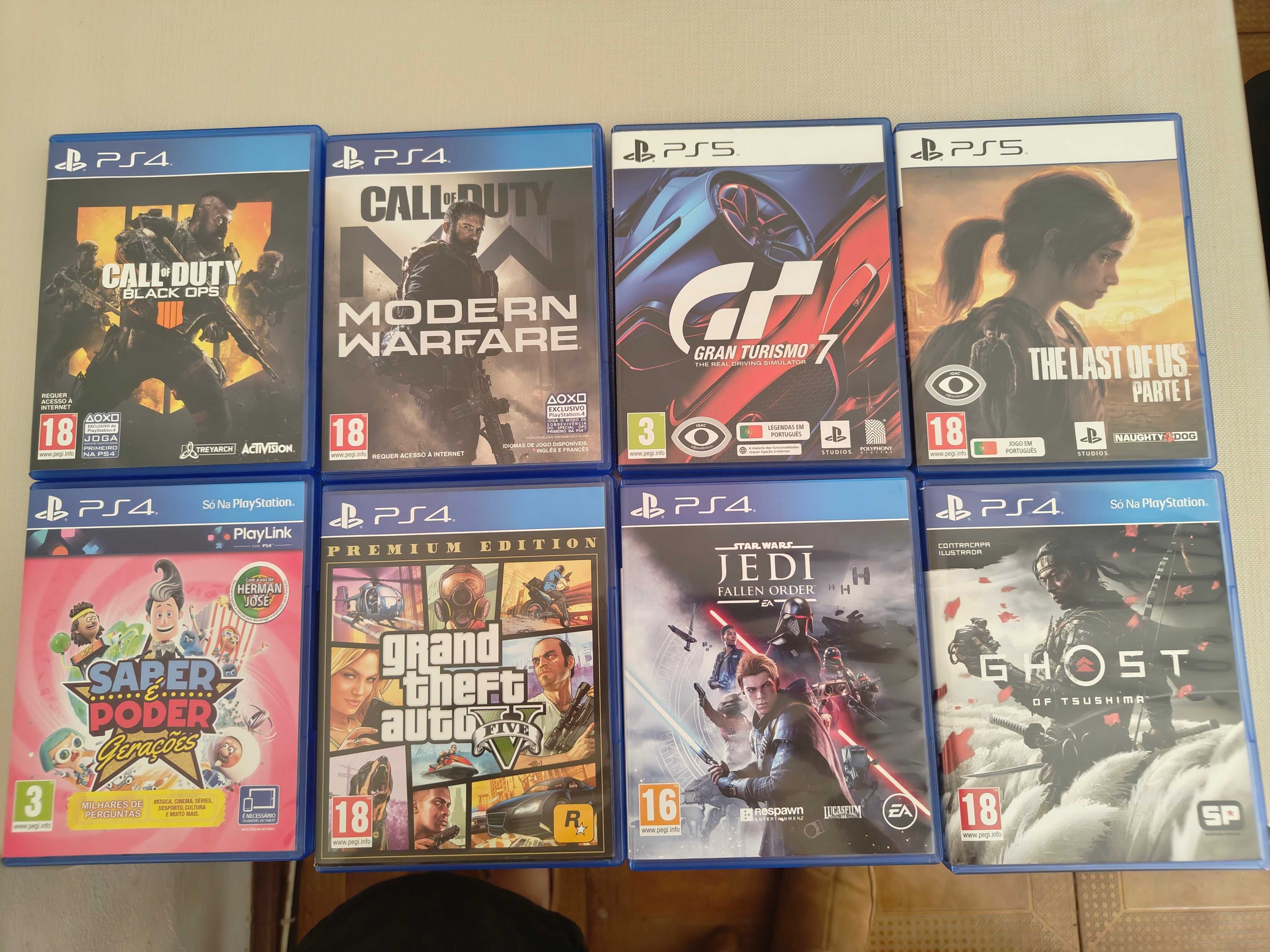 Jogos PS4/PS5 – The Last of Us, GTA V, Ghost of Tsushima, GT7, etc